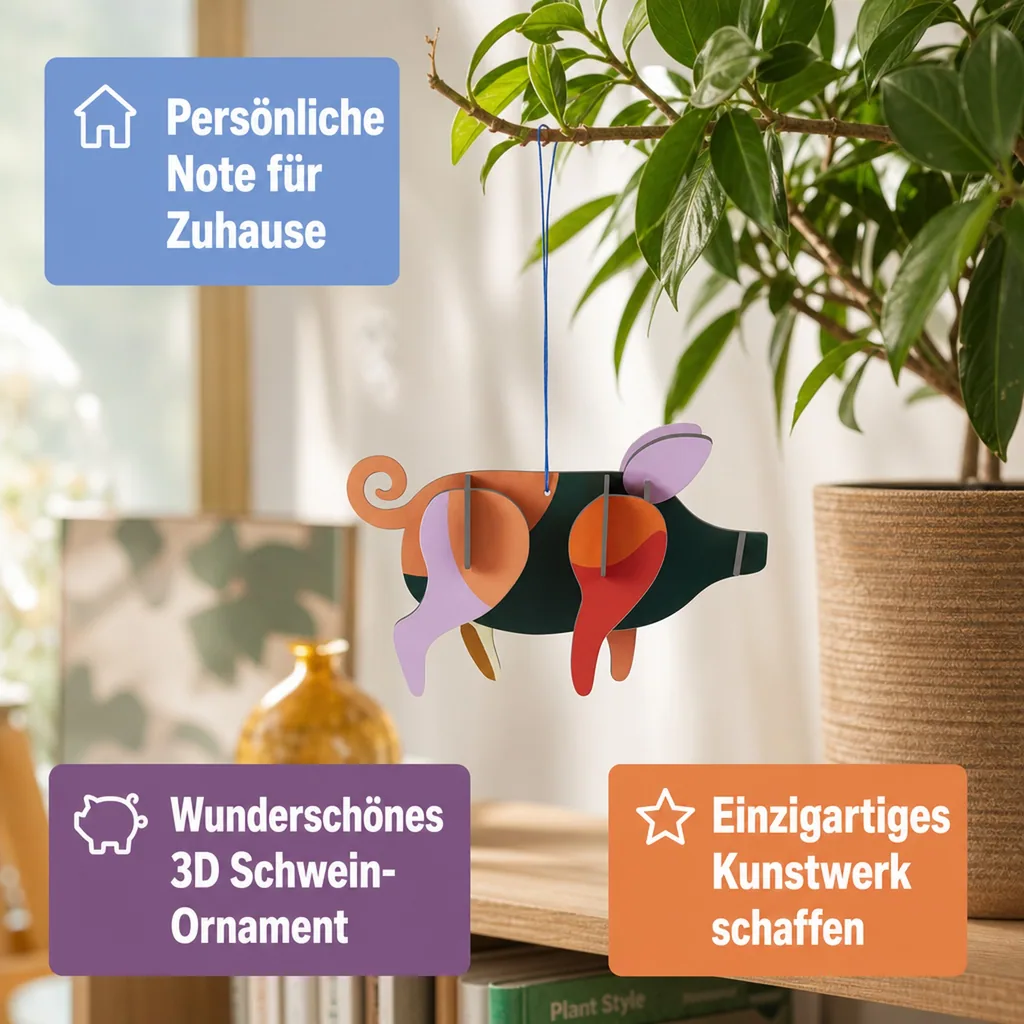 Studio ROOF Ornament, Bastel-Set, 3D Wandobjekt - Schwein
