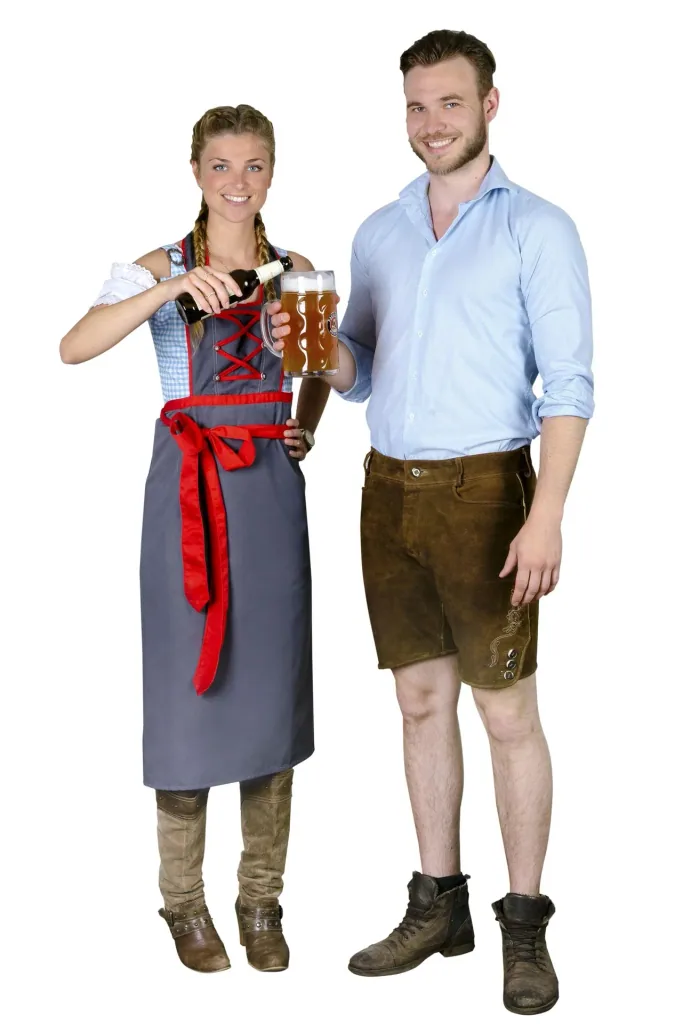 Schürze für Herren, Farbe grau/rot, Einheitsgröße