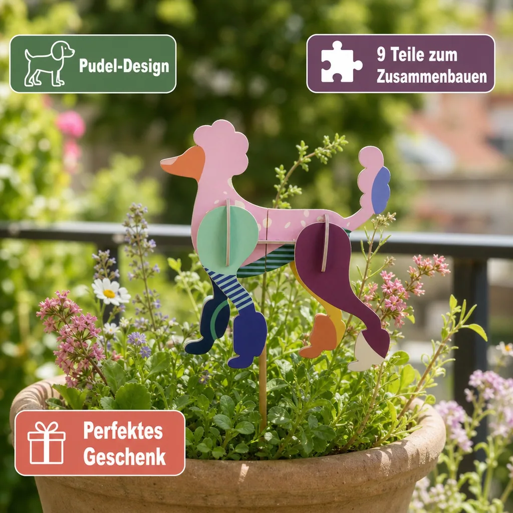 Studio ROOF Ornament, Bastel-Set, 3D Wandobjekt - Pudel