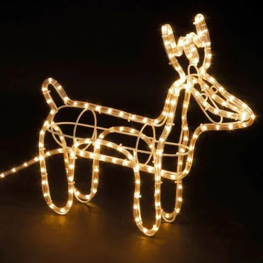 Weihnachtsbeleuchtung Rentier mit Schlitten - 2er-Set - Warmweiß