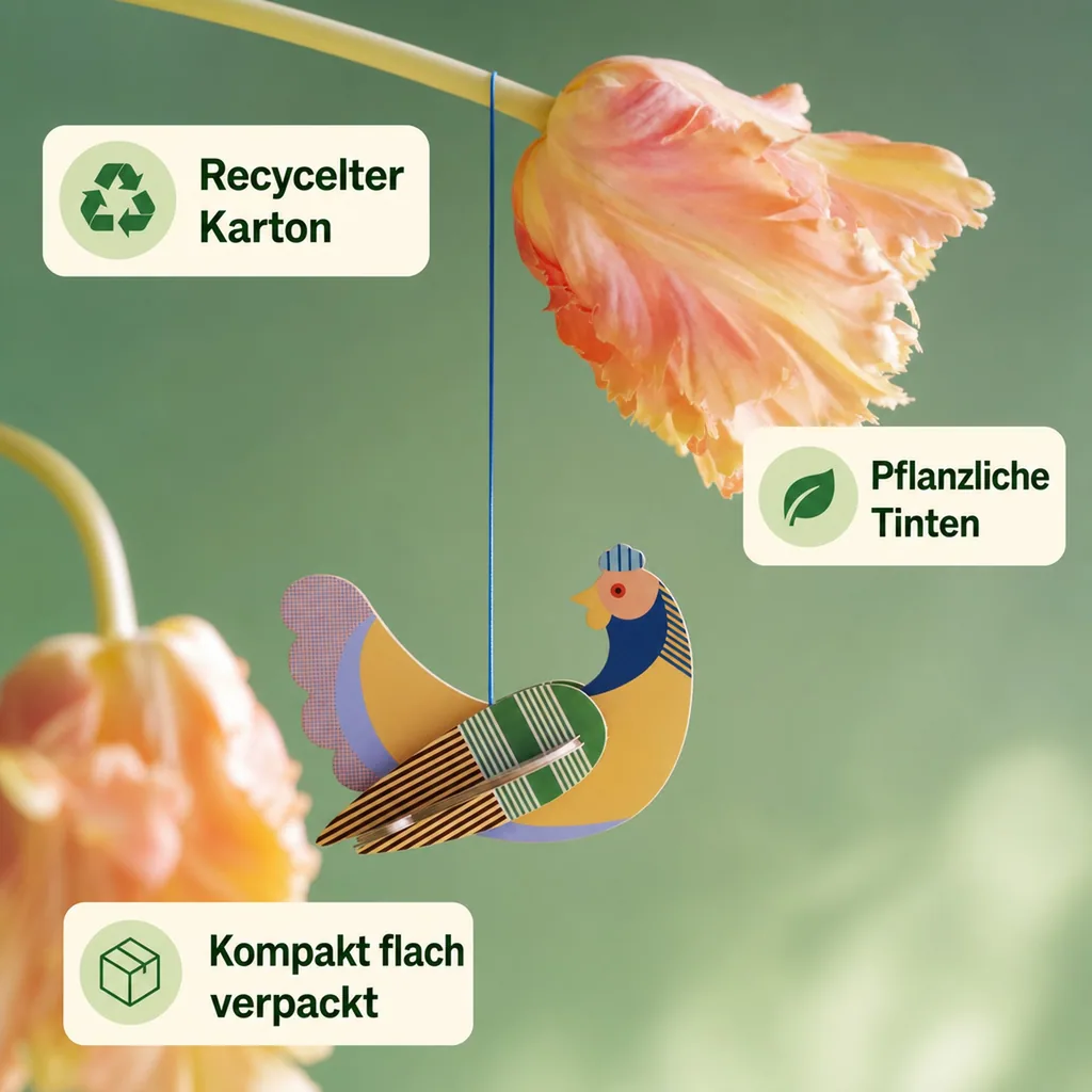 Studio ROOF Ornament, Bastel-Set, 3D Wandobjekt - Huhn