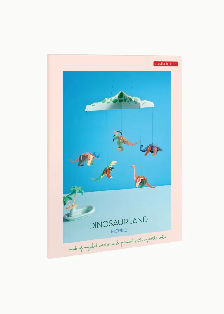 Studio ROOF Bastel-Set, 3D Wandobjekt, Baby Mobile - Dinosaurierland