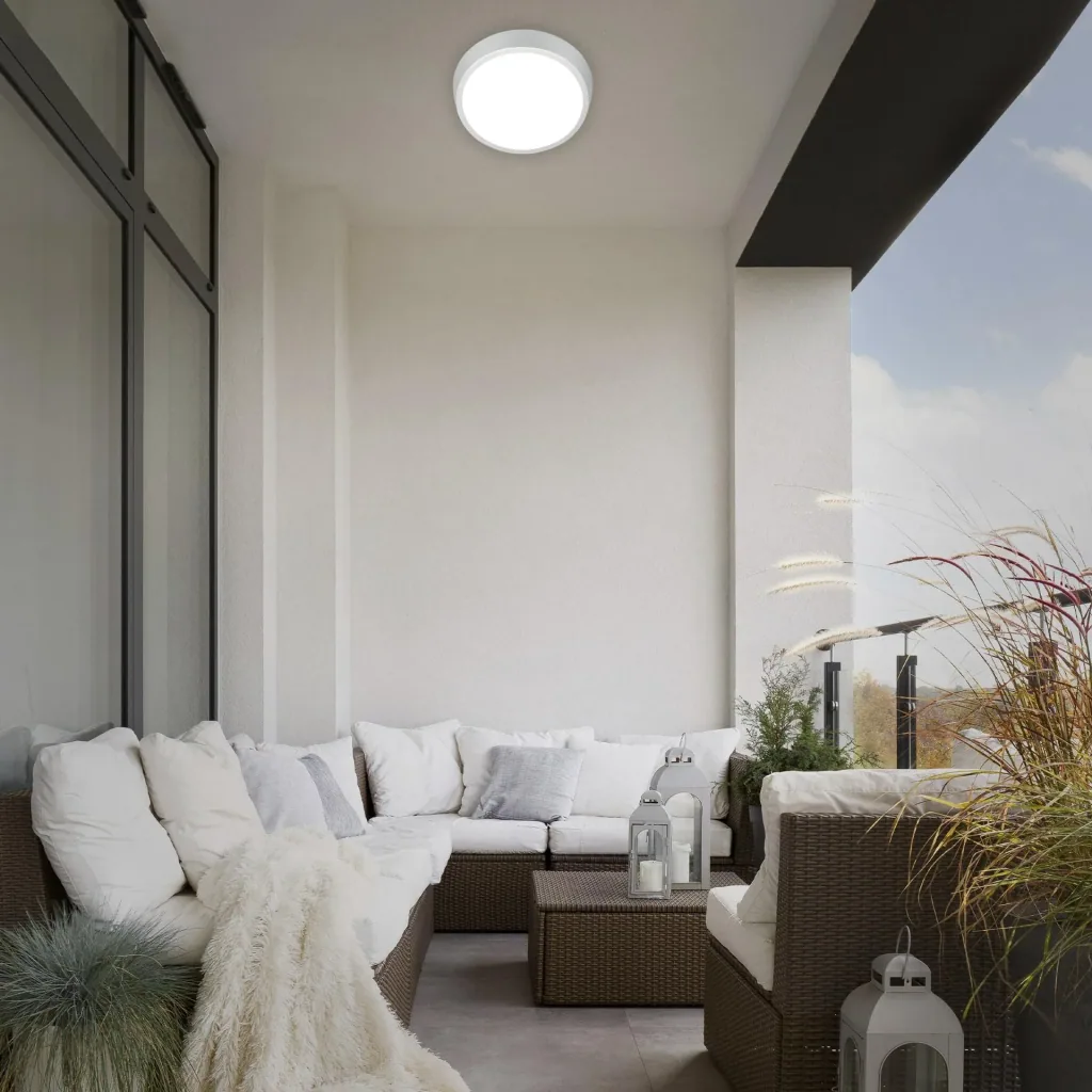 HAGEN LED Außenleuchte, Wand- und Deckenleuchte, silberfarben, IP44, 24 Watt, 2.160 lm, 4.000 K