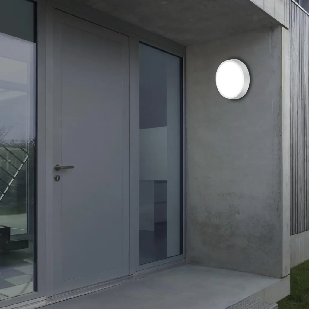 HAGEN LED Außenleuchte, Wand- und Deckenleuchte, silberfarben, IP44, 24 Watt, 2.160 lm, 4.000 K