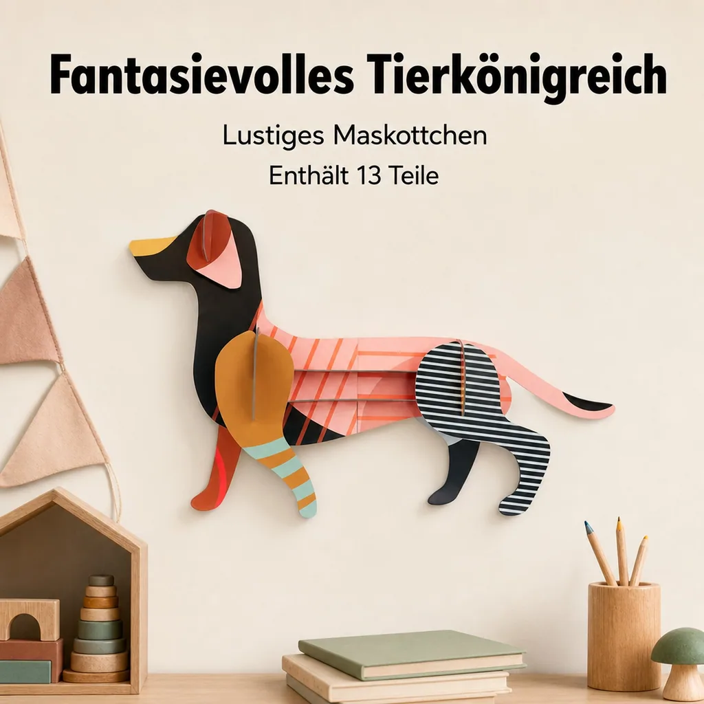 Studio ROOF Bastel-Set, 3D Wandobjekt, 3D Dekoration - Maggie Dackel
