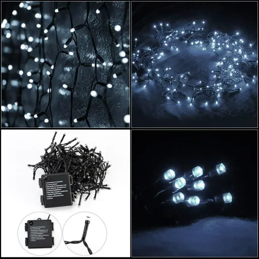 Weihnachtslichterkette Kaltweiß 7m Timer