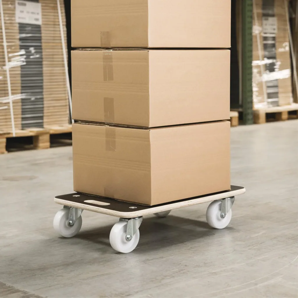 Transporthilfe MM 1614, 59 x 39 x 13,5 cm, harte Rollen Ø 100 mm, Rollenlager, Platte Maxigrip FSC®, 400 kg Tragkraft