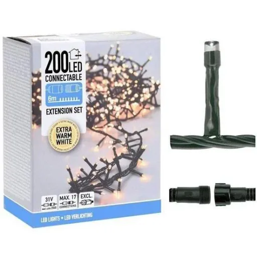 Weihnachtsbeleuchtung - Verkettbar - 200 LED - 6 Meter - Warmweiß