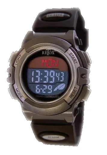 "RETOX" Funk LCD Armbanduhr mit Alarm, Stoppuhr + Datumanzeige, 3ATM