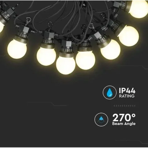 VT-71020 Lichterkette - Wasserdicht - 20 LED-Lampen - 6000K - 10M