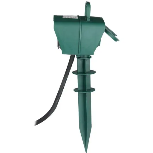 VT-1112-3 Gartensteckdose mit Zeitschaltuhr - 3 Meter - schwarz -IP44