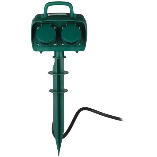 VT-1112-3 Gartensteckdose mit Zeitschaltuhr - 3 Meter - schwarz -IP44
