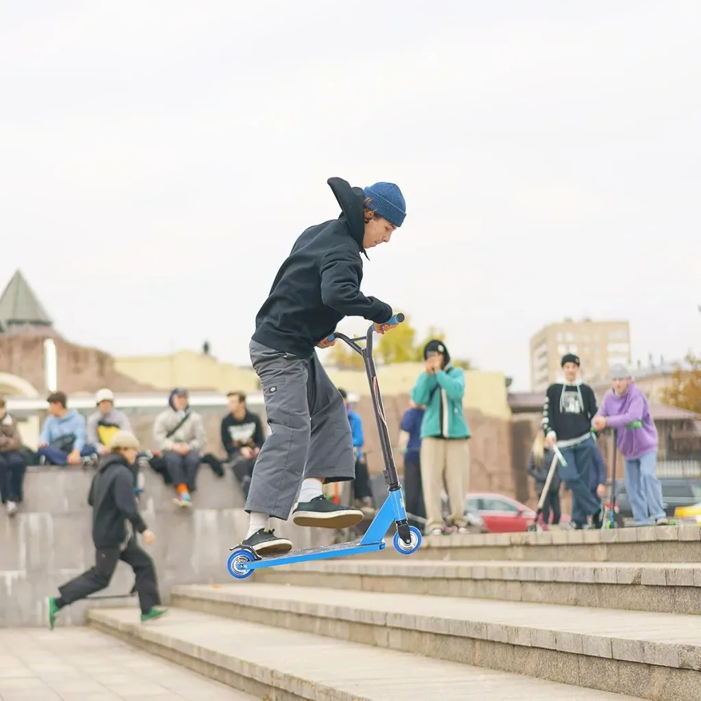 Stunt Scooter ABEC-7 Kugellagern Aluminium PU Blau 68 x 46 x 84 cm