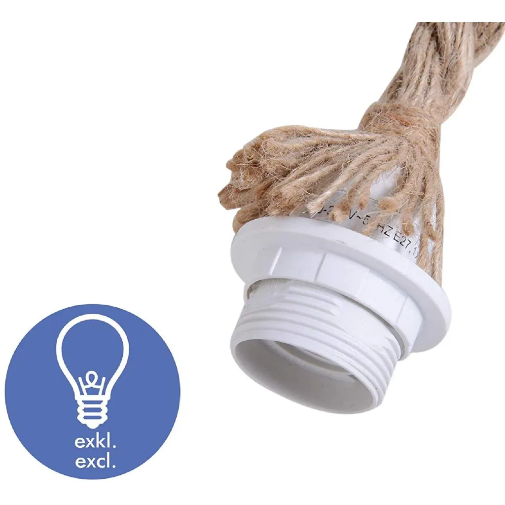 Hängeleuchte Deckenlampe Hanfseil Lampenschirm E27 40 W beige ?35 x 160 cm(ohne Birne)