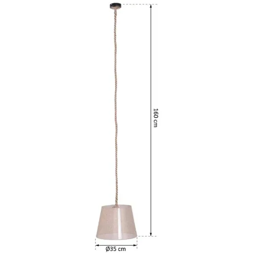 Hängeleuchte Deckenlampe Hanfseil Lampenschirm E27 40 W beige ?35 x 160 cm(ohne Birne)