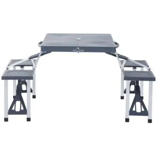 Campingtisch Alu Klappbar Schwarz 4 Personen