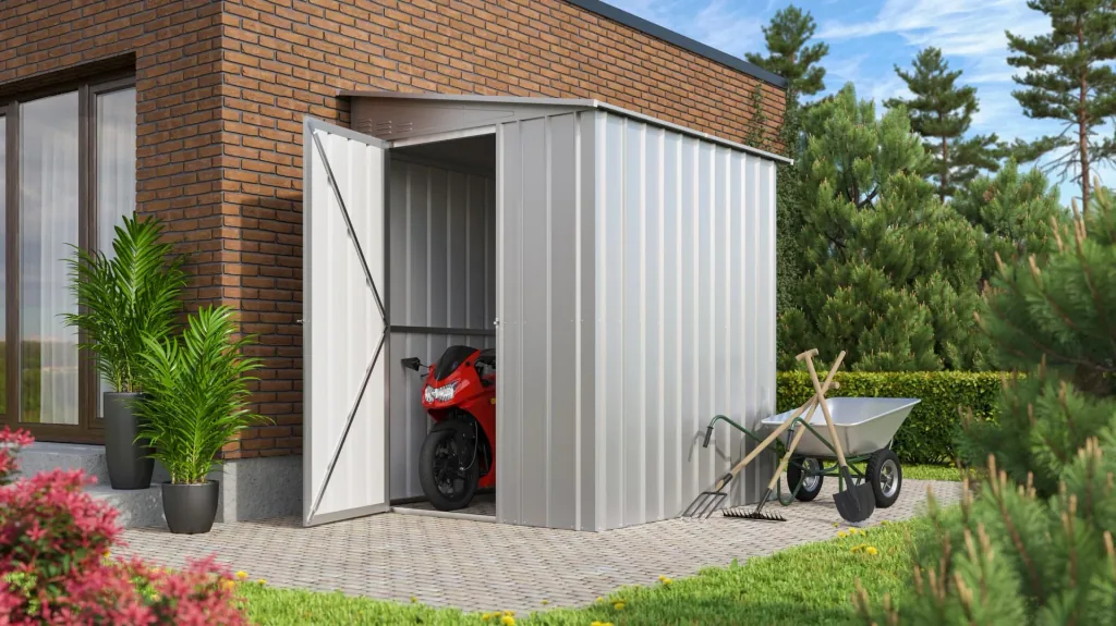 Gerätehaus Wand-Zierde Lean To 56, silber metallic