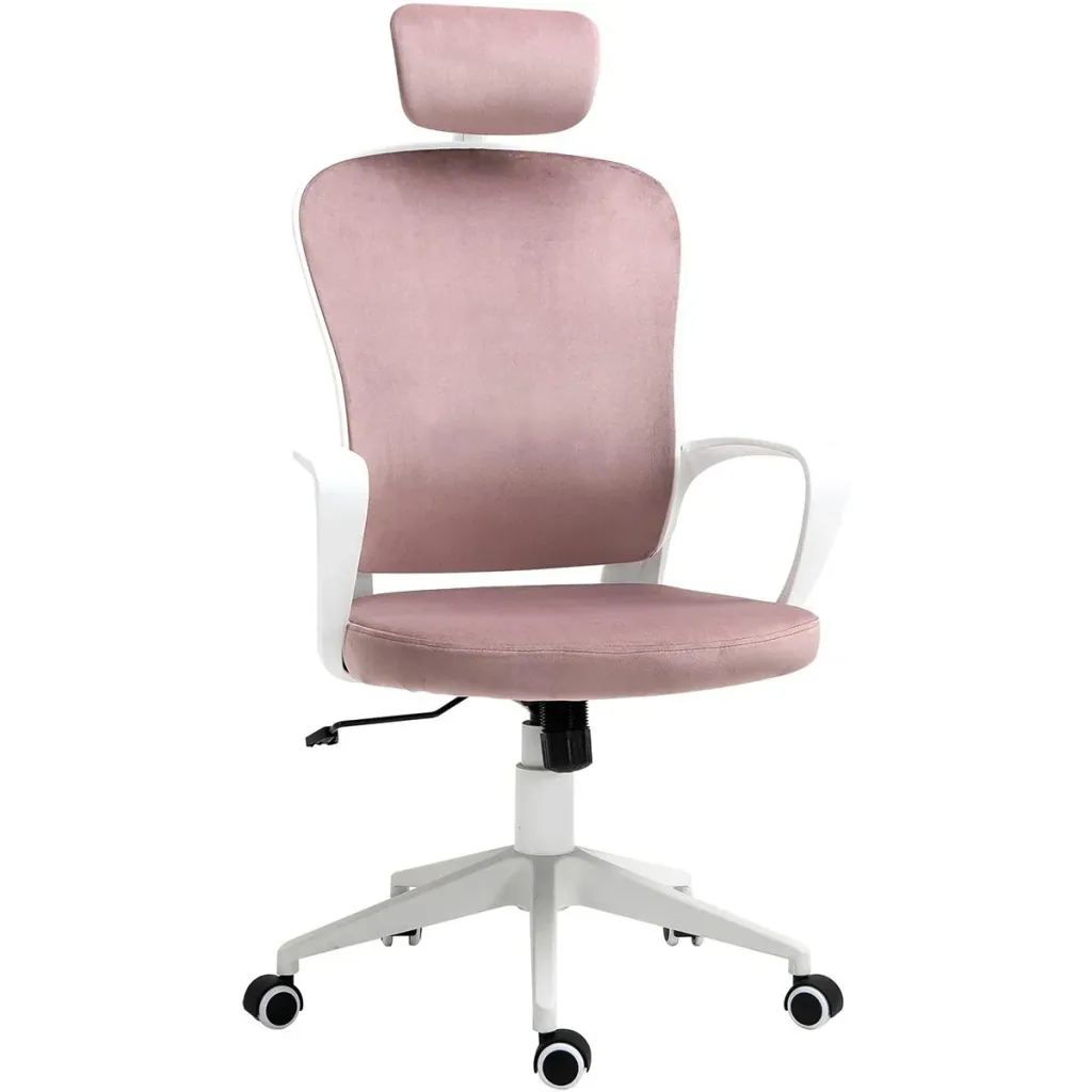 Bürostuhl ergonomisch - Samt Polyester - Rosa - 63 x 64 x 118-128 cm