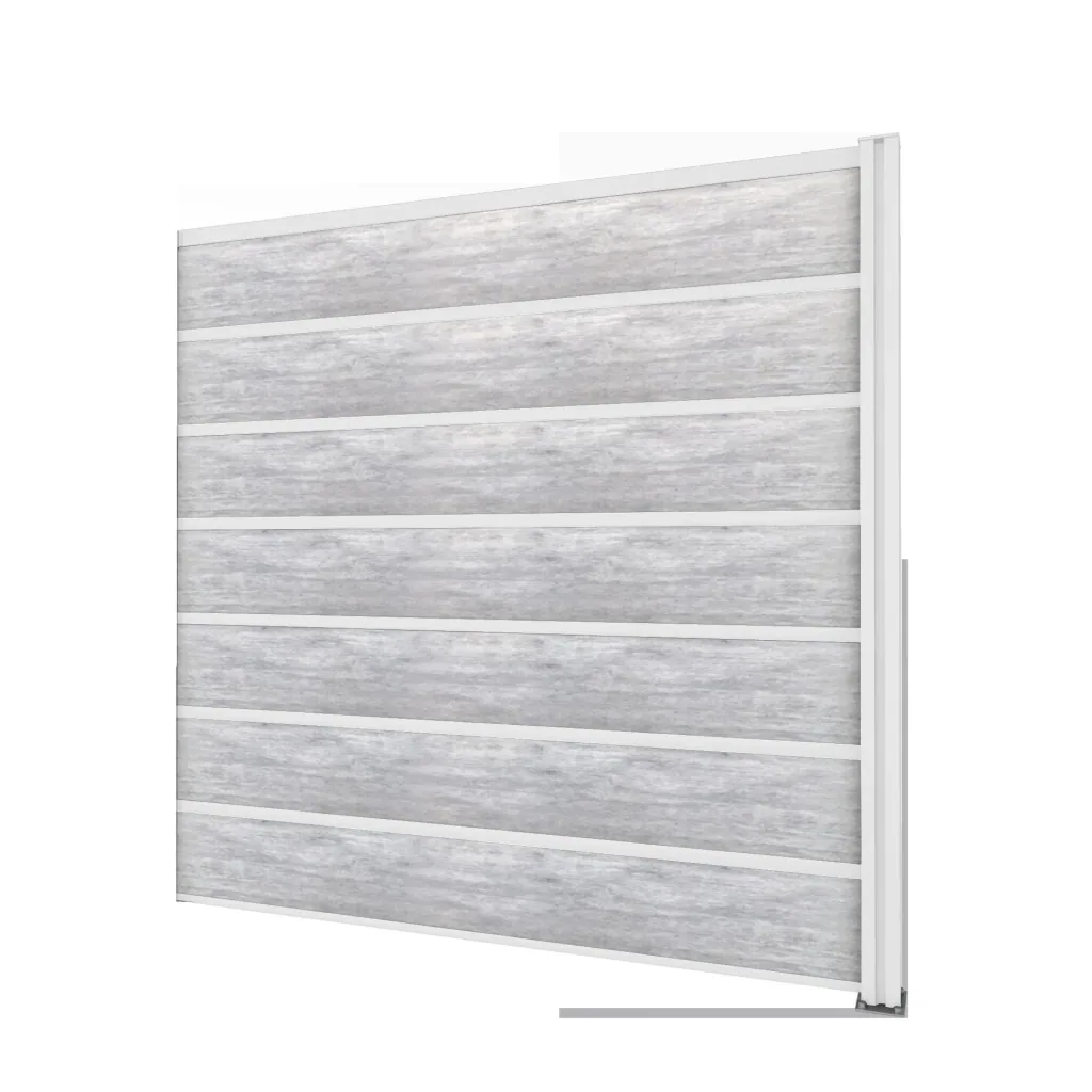 Sichtschutz Erweiterung, weiß, 1,94 x 1,86 m, Schichtstoffplatten Betonoptik