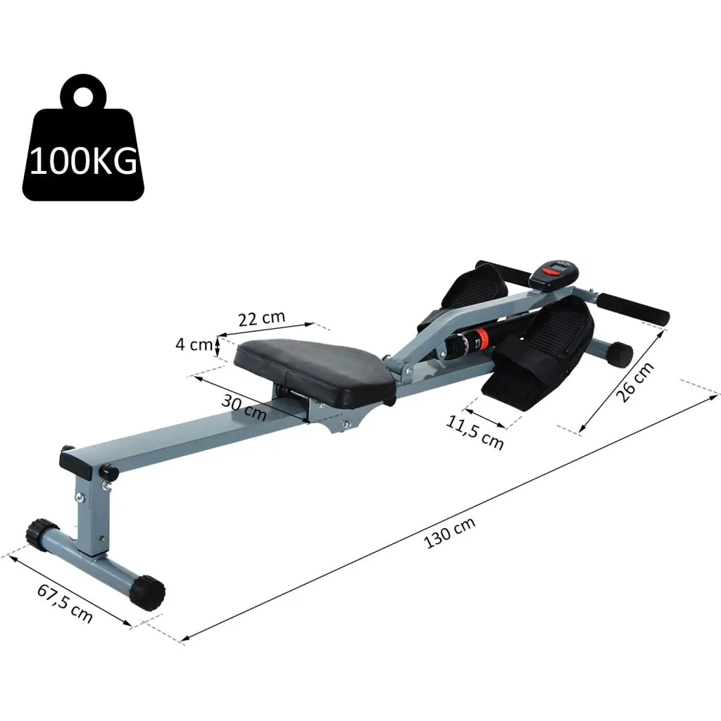 Sofort-Rudergerät mit LCD-Display für Trainingsdaten | Indoor | für mindestens 10 Minuten pro Tag