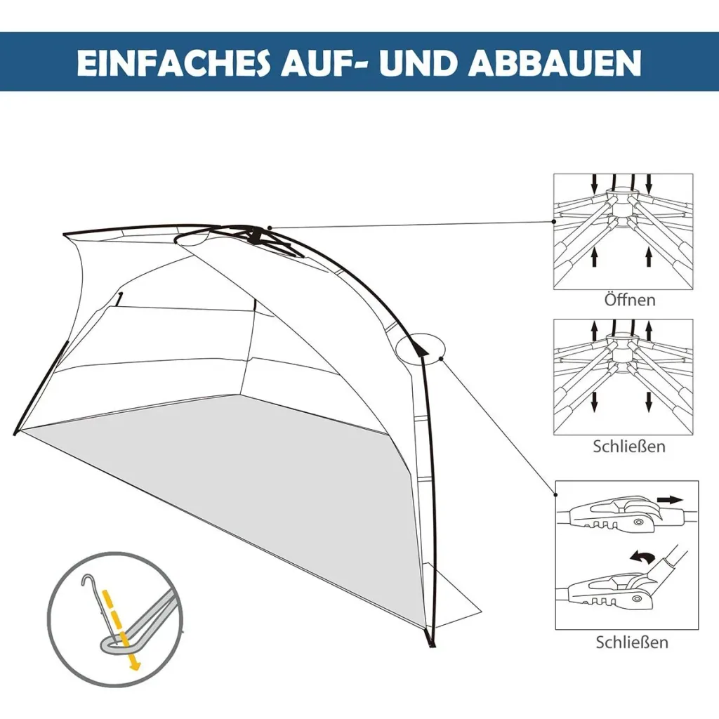 Strandmuschel für 2 Personen blau