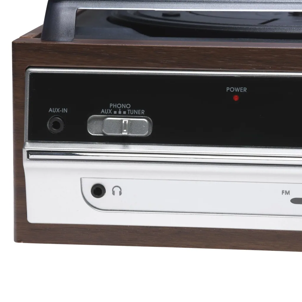 Retro Plattenspieler mit UKW Radio und eingebautem Lautsprechern
