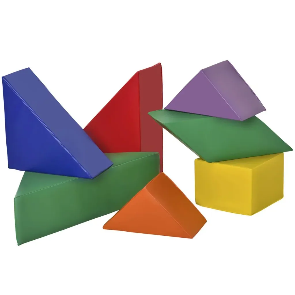 Geometrische Bausteine im 7er Set bunt