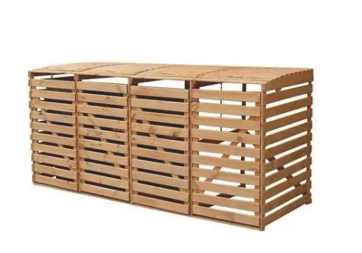 Mülltonnenbox Vario 4 für 4 Tonnen, honigbraun