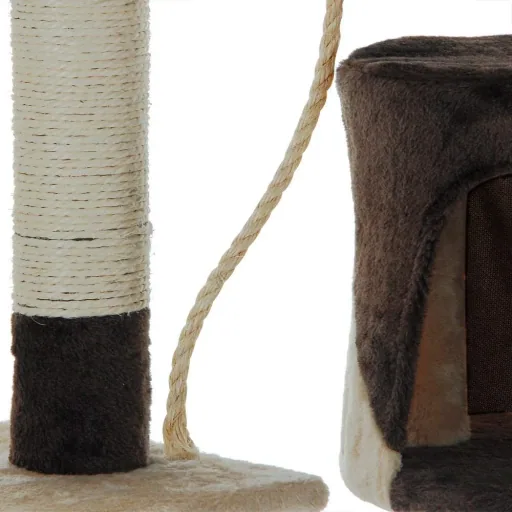 Codoca Kratzbaum beige-braun mit 3 Aussichtsplätzen, 1 Höhle, 2 Spielbällen und 1 Seil