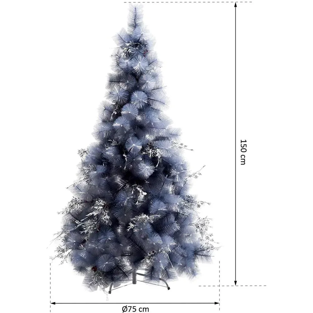 Künstlicher Weihnachtsbaum mit silber Zweigen und roten Beeren