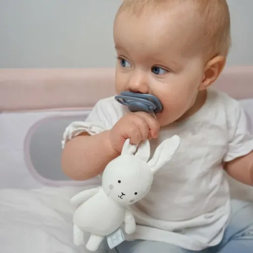 Jabadabado Geschenkset Babydecke & Schnullerhalter - Bunny, Rosa