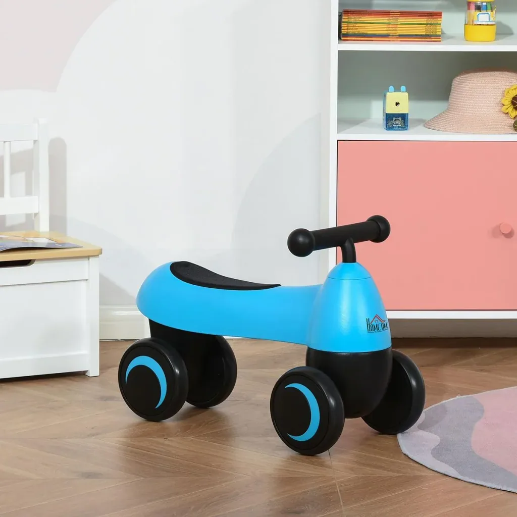 Laufrad ab 1 Jahr 4 Räder Baby Rutschrad Lauflernrad ohne Pedale für Kinder von 18 bis 36 Monaten Jungen Mädchen Blau 54