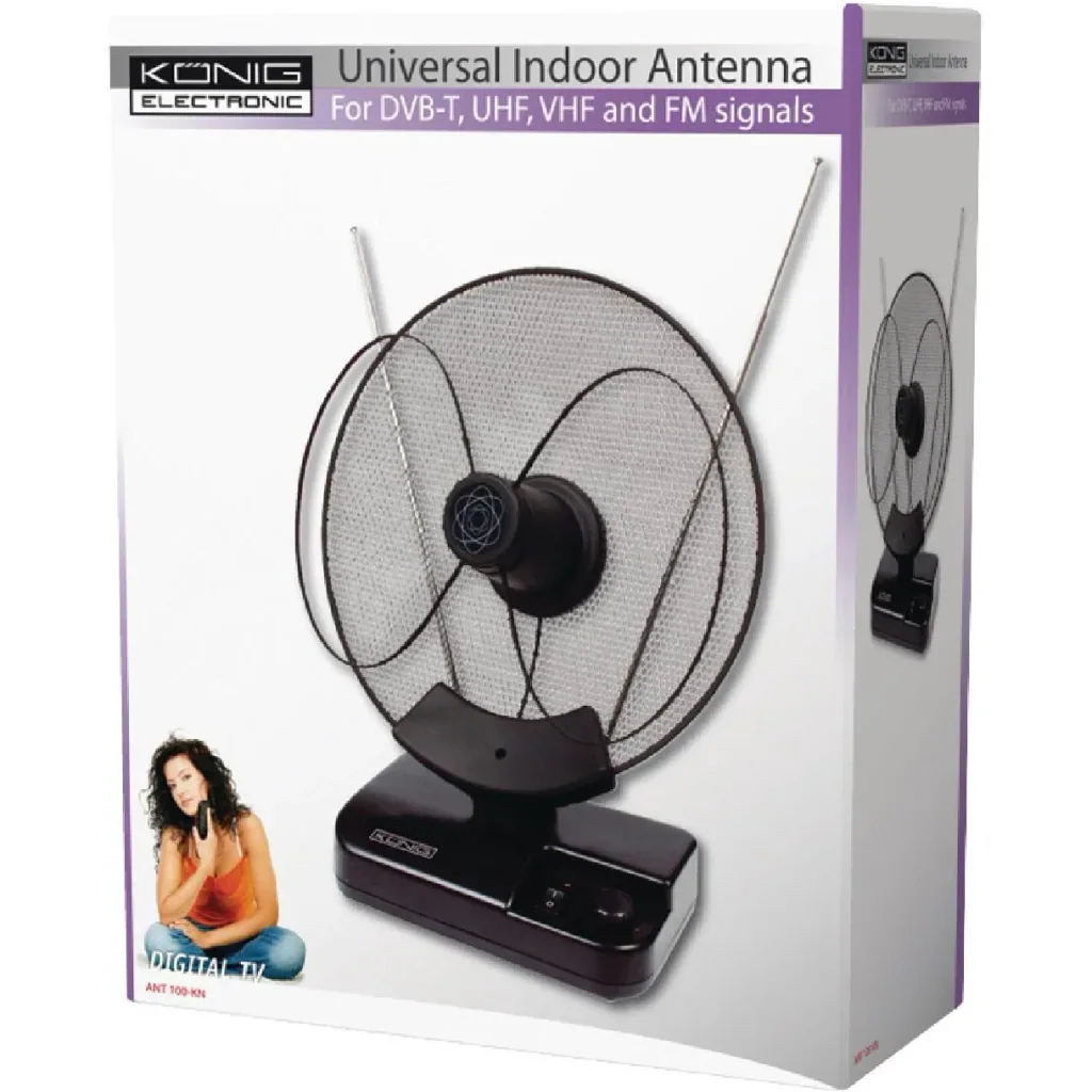 Verstärkt Innen DVB-T/T2 - DAB+ Zimmerantenne mit Verstärker 36 dB FM / VHF / UHF