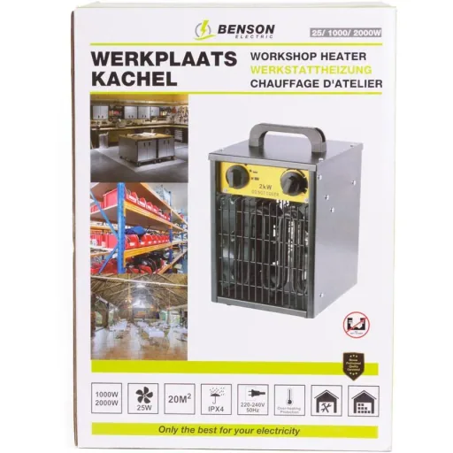 Elektrischer Heizlüfter für Werkstätten - 2000W - bis zu 20m²