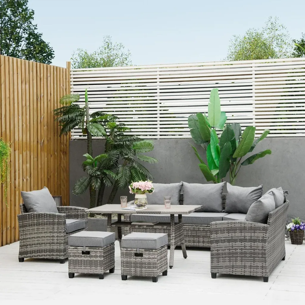 7-tlg. Luxus Polyrattan Gartenmöbel Set Gartengarnitur Garten-Set Sitzgruppe Loungeset Loungemöbel mit Beistelltisch Sit