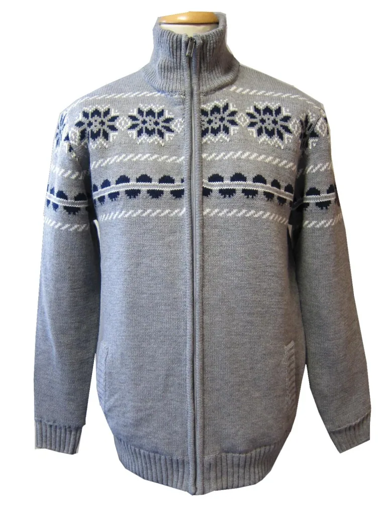 Strickjacke gefüttert, Farbe hellgrau, Gr.3XL