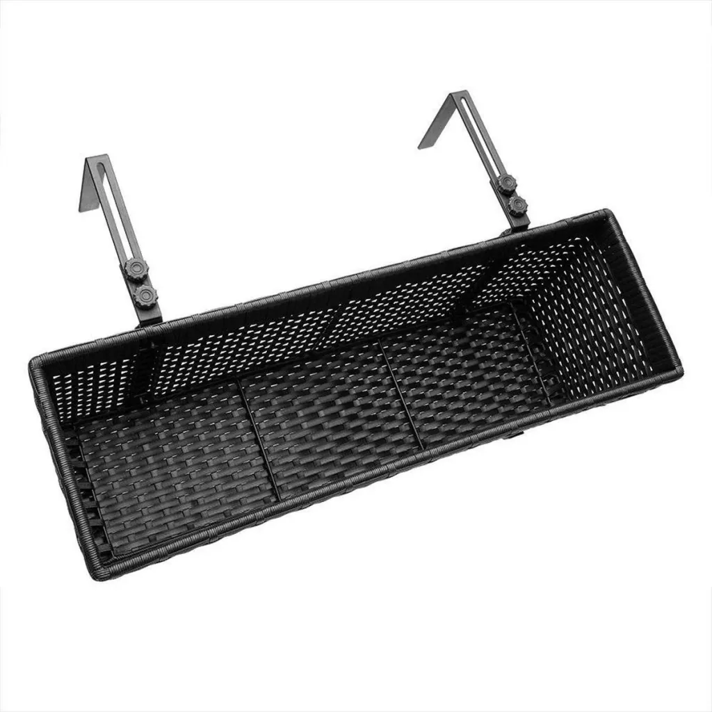 Polyrattan Pflanzgefäß - 2er Set - Schwarz
