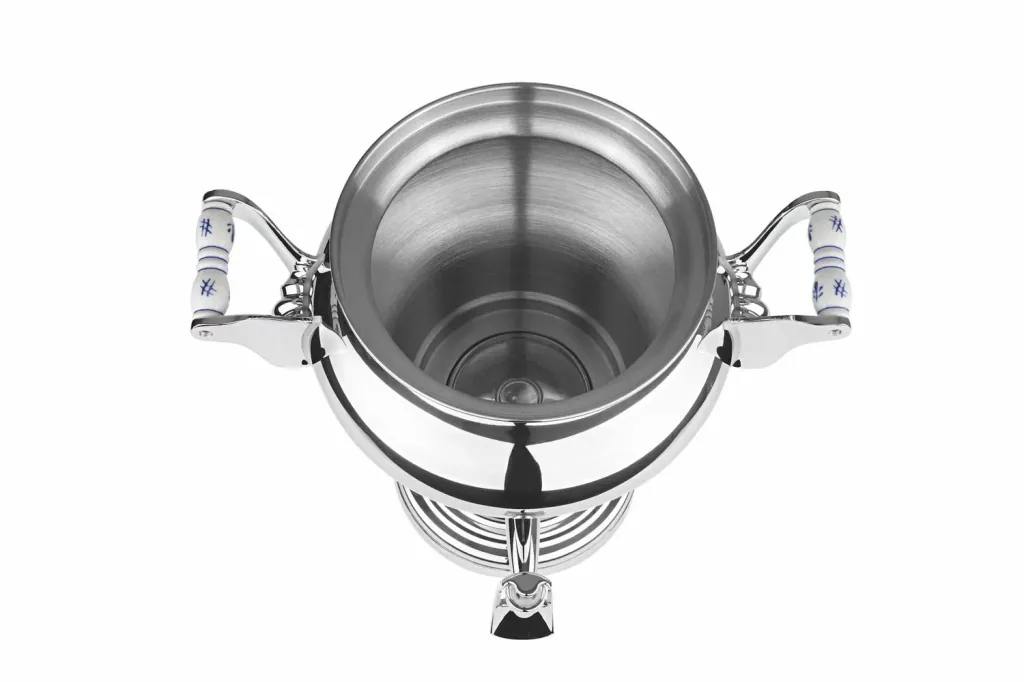 Samowar mit Teekocher, Russischer Teekessel Elektrisch - Royal, mit Dispenser, Edelstahl, 15L