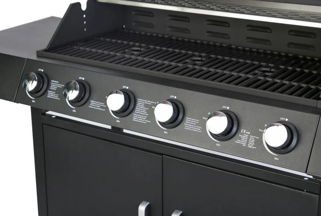Gasgrill "San Angelo", 6+1 Brenner, Schwarz.