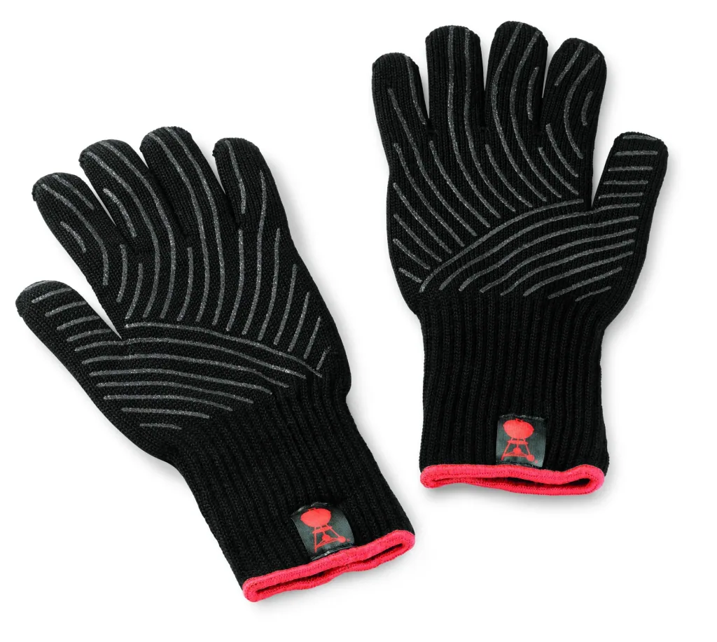 Grillhandschuh-Set mit Silikon-Griffflächen, Schwarz (S / M)