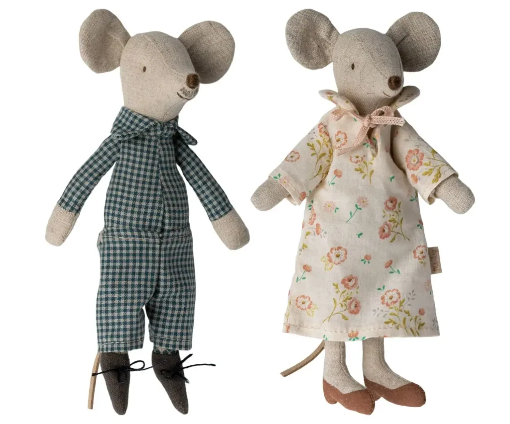 Maileg Plüschtier, Kuscheltier, Stofftier - Oma und Opa Mäuse in Box