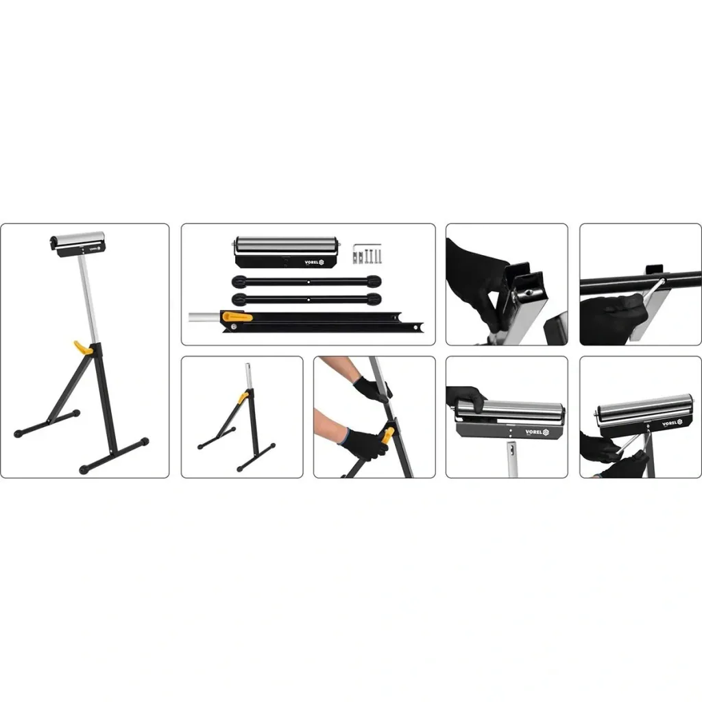 VOREL Verstellbarer Rollenständer aus Metall - max 60kg