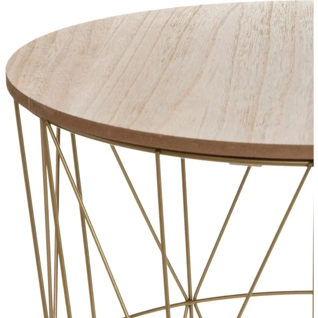 Beistelltisch - 39.5 x 41cm -Holz/Metall - Gold