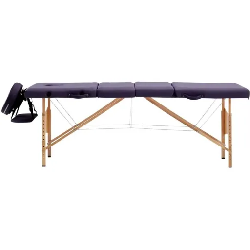 Zusammenklappbarer Massagetisch mit 4 Zonen Holz weinrot