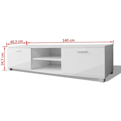 TV-Schrank 140x40,3x34,7 cm Hochglanz weiß