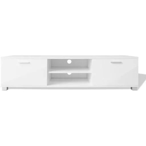 TV-Schrank 140x40,3x34,7 cm Hochglanz weiß