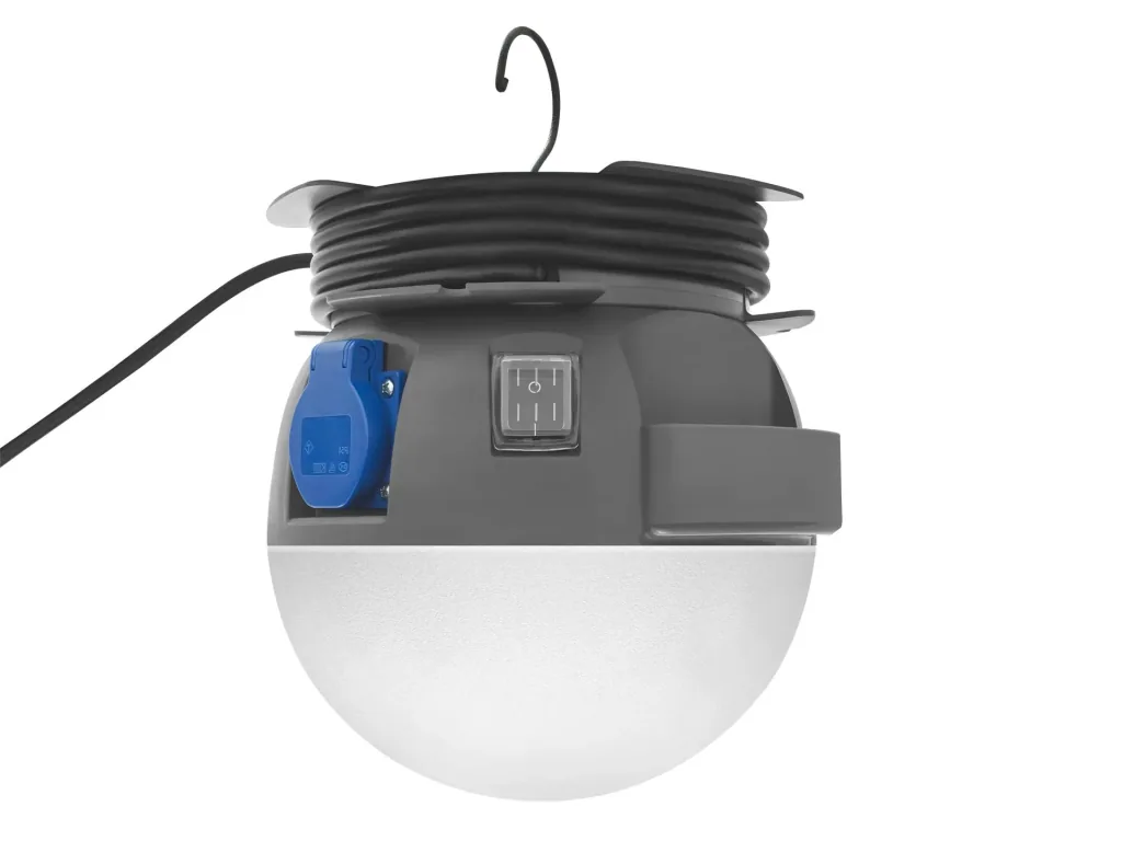 LED Arbeitsleuchte Future Ball 20W, mit Steckdose