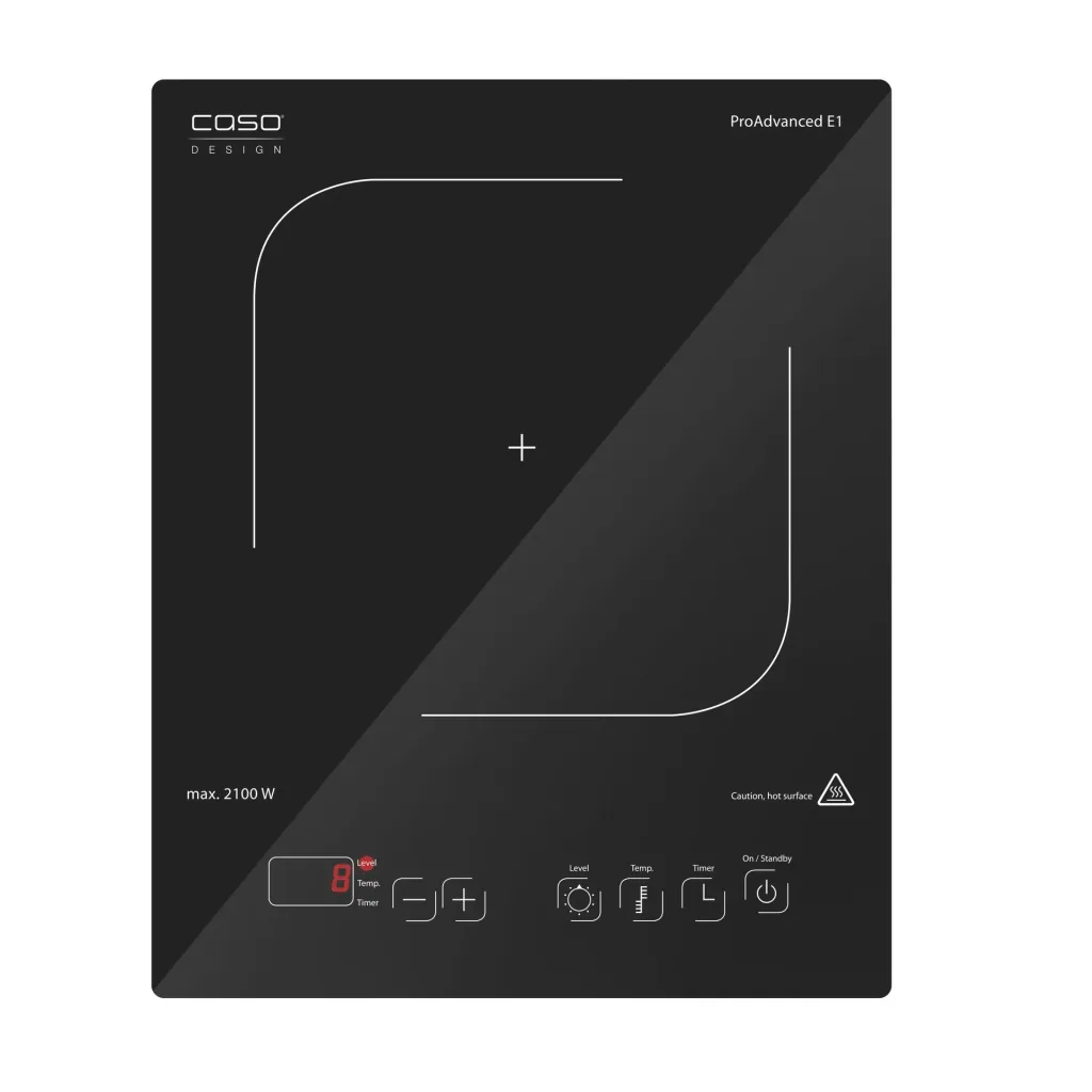 Einzelinduktionskochfeld "ProAdvanced E1", 12 Temperaturstufen, Ø 12-24 cm, 2100 Watt