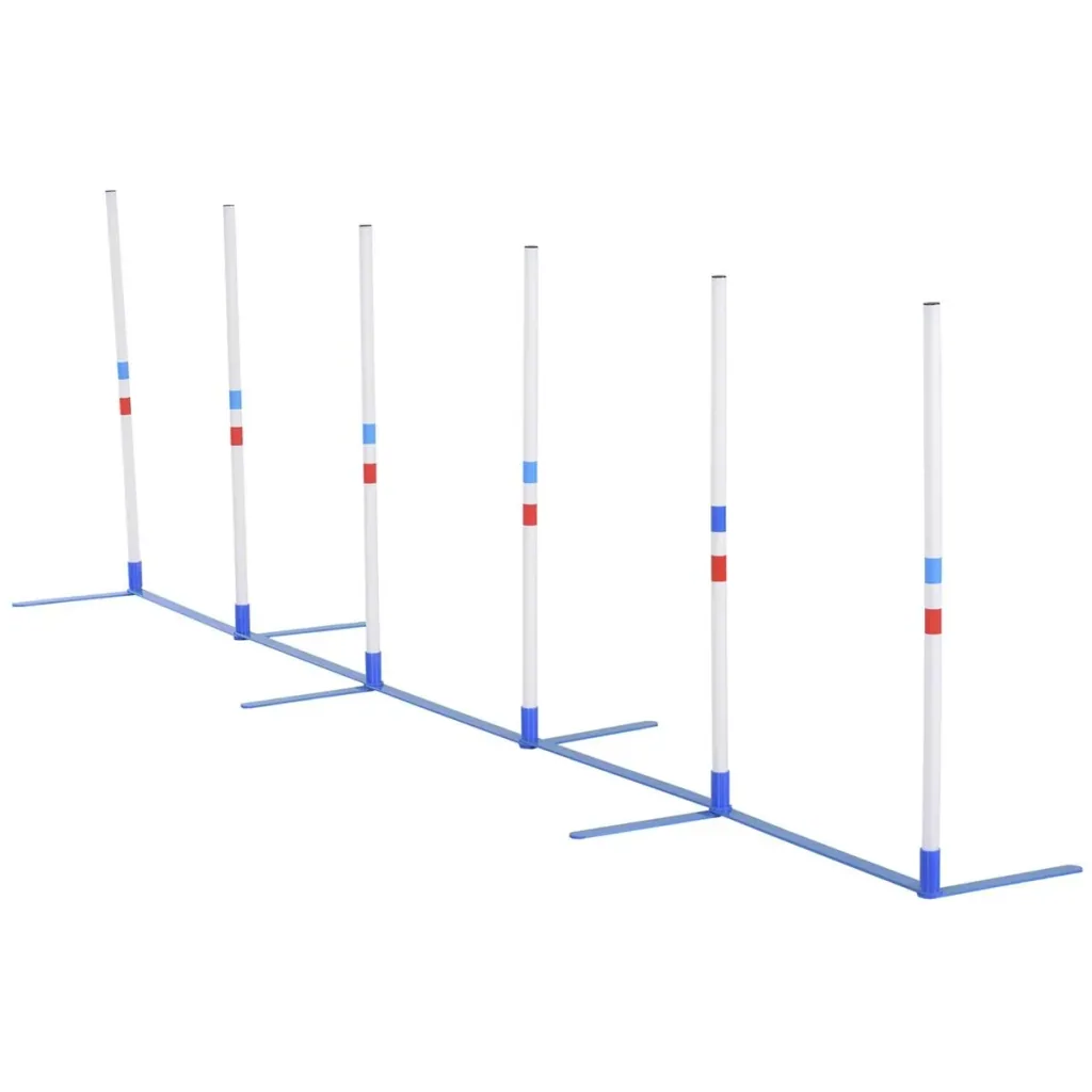 Hunde Slalomstangen Agility Training für Haustiere Hundetrainigsset Inklusive 600D Tasche Leicht zu tragen Polyester Kun