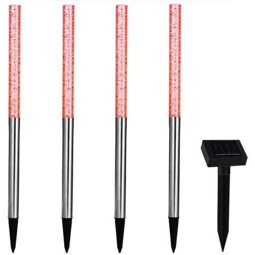 4x LED-Solarlampe mit Farbwechsler